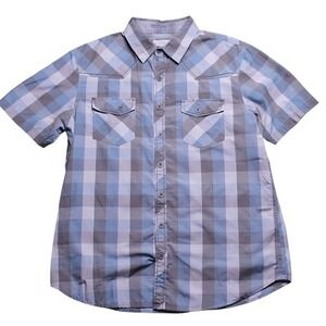 Ecoths Mens Large Plaid Short Sleeve Button Up Western Shirt Coolmax A08213GC